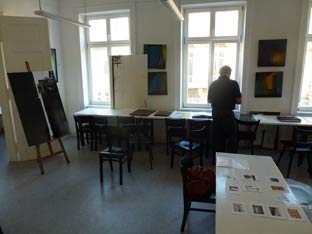 Vorbereitung der Ausstellung in den Ateliers der wfk 